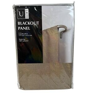 ULoft Blackout Panel Pocket Top 100% Polyester 50"x 84" Set of 2 Tan Linen Color